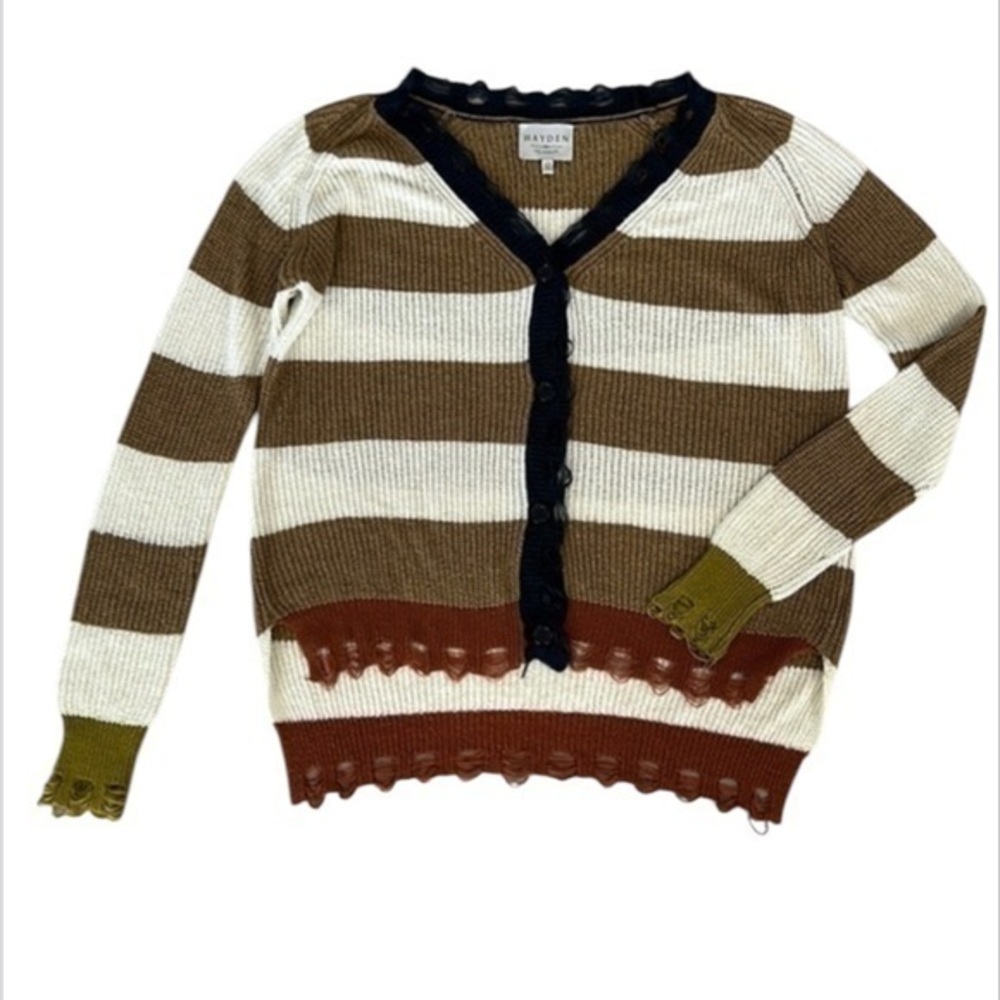 Hayden size s/m distressed cardigan sweater
